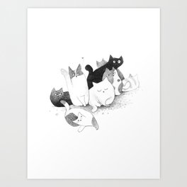 All together cats Art Print