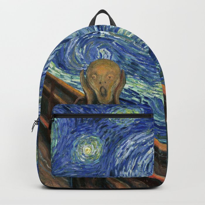 The Scream Starry Night Edvard Munch Vincent Van Gogh Backpack