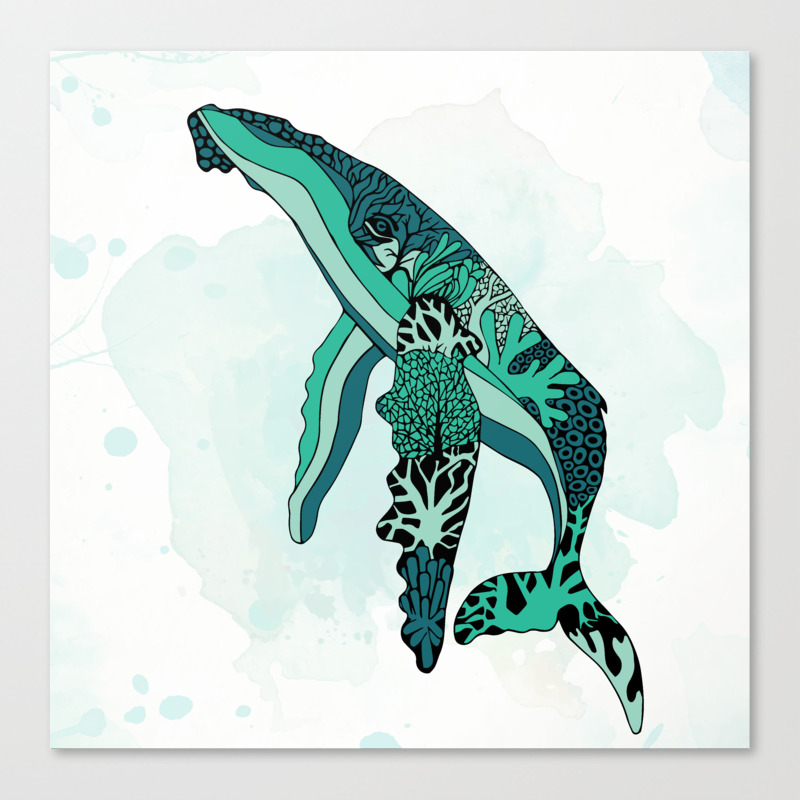 Coral Reef Humpback Whale Canvas Print By Greenwelldeisgn Society6