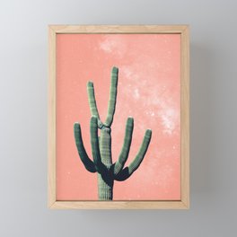 Cactus Mexican Succulent Boho Mexico Desert Pink Tropical Galaxy  Framed Mini Art Print