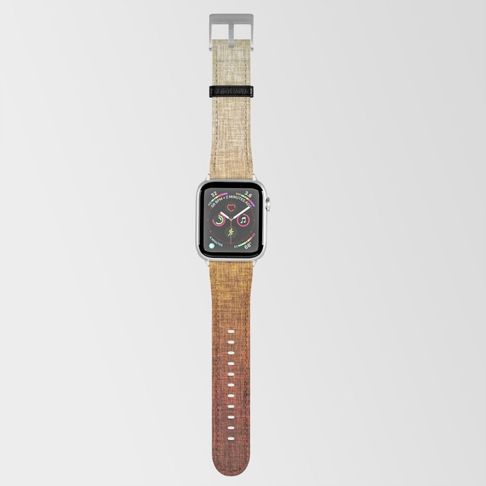 Burnt Orange Ombre Abstract Crosshatch Pattern Apple Watch Band