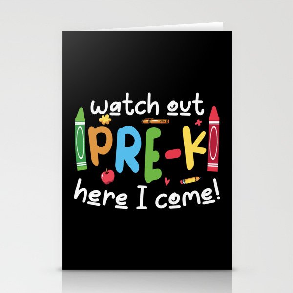 Watch Out Pre-K Here I Come Stationery Cards