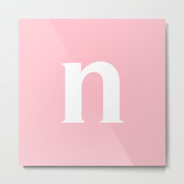 n (WHITE & PINK LETTERS) Metal Print | Custom, Alphabet, Graphicdesign, Customized, N, Pinkandwhite, Abecedary, Type, Lettering, Letters 