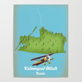 Kaliningrad Oblast Russia map Poster Poster