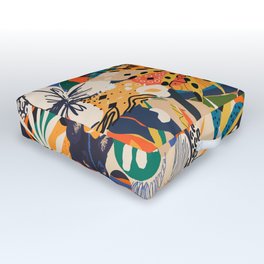 POP COLLAGE 01: Wild Edition Outdoor Floor Cushion | Tropical, Print, Modern, Colorful, Matisse, 70S, Botanical, 90S, Forest, Scrapbook 