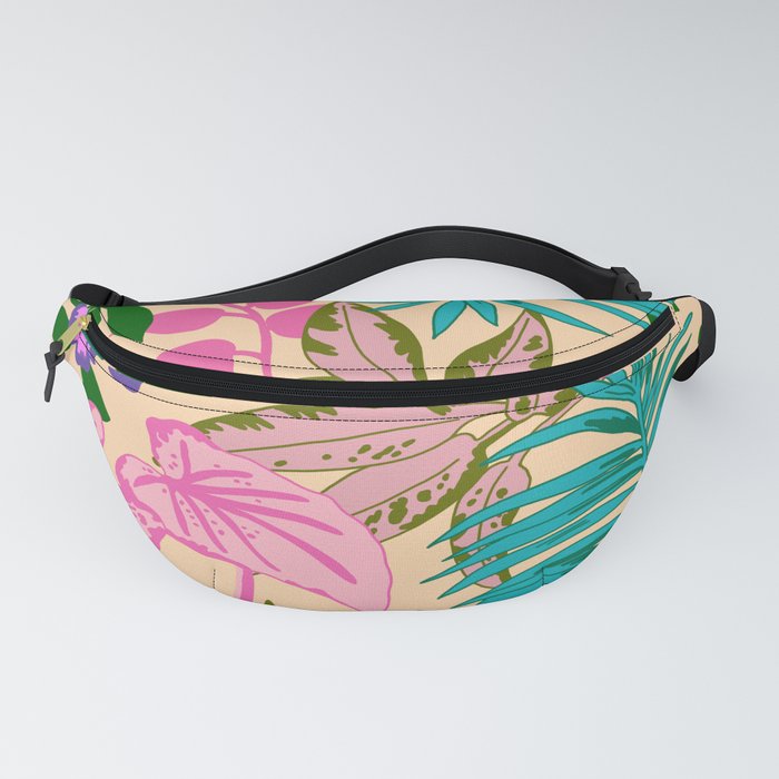 Tropical leaves pattern - Neon Fanny Pack