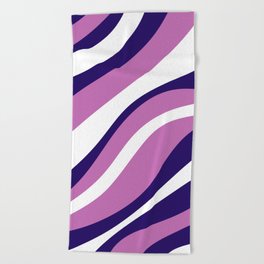 Purple and white Beach Towel