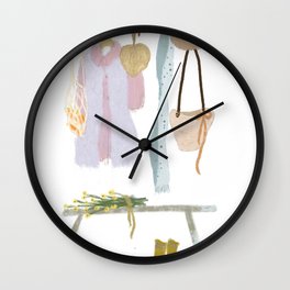 My coat hanger and flowers Wall Clock