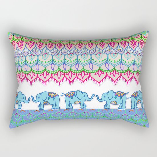 Tiny Circus Elephants Rectangular Pillow