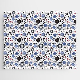 Blue and Black floral Jigsaw Puzzle