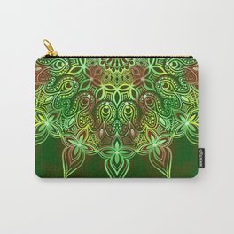Green and Red Boho Mandala Carry-All Pouch