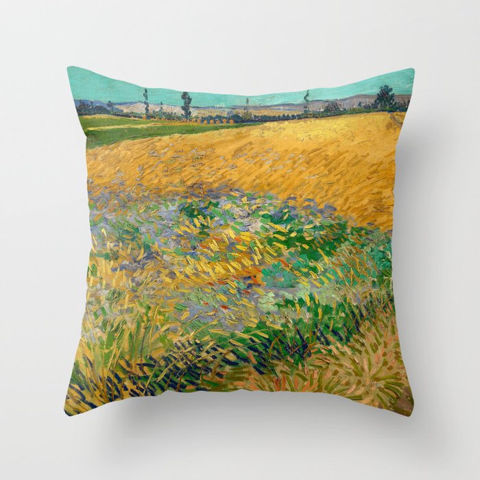 Wheatfield, 1888 by Vincent van Gogh Throw Pillow