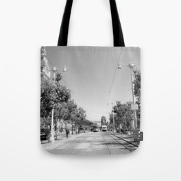 The F Market & Wharves rail lines in San Francisco #1 Tote Bag
