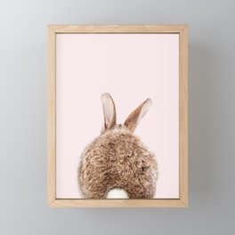 Brown Bunny, Bunny Tail, Baby Rabbit, Pink, Kids Art, Baby Animals Art Print By Synplus Framed Mini Art Print