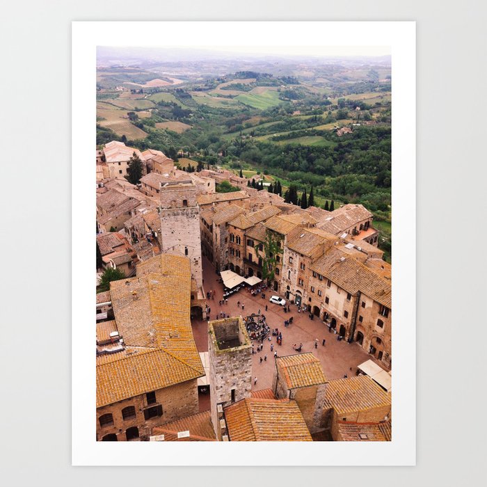 The square of San Gimignano, Italy | Italian streets | Gnocci comes from this place | Travel photography art print Art Print Art Print