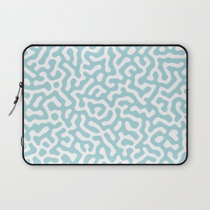 Blue And White Labyrinth Seamless Pattern Laptop Sleeve