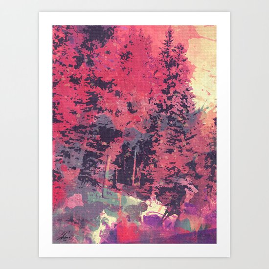 colorful forest n3 Art Print