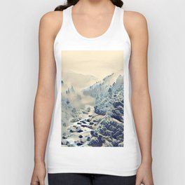 Snow covered forest and river  Tank Top