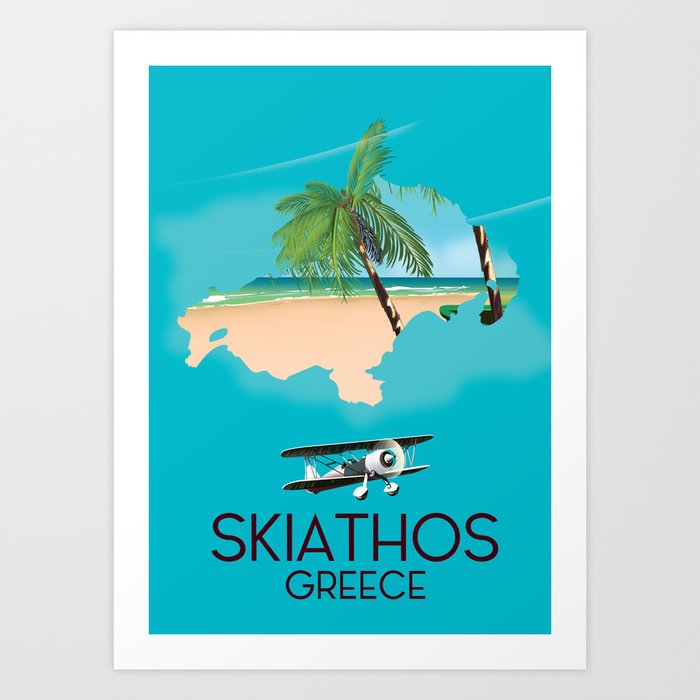 Skiathos Greece travel poster Art Print