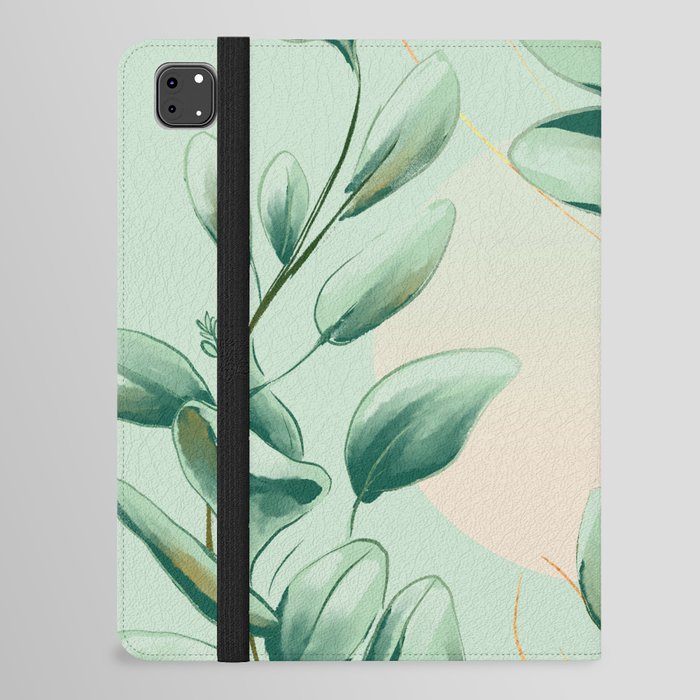 Soft Green Wild Herbs Folk Garden iPad Folio Case
