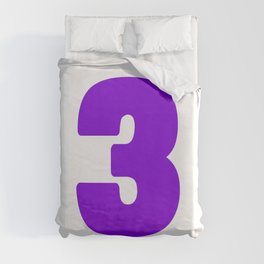 3 (Violet & White Number) Duvet Cover