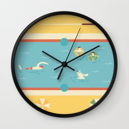 Pool Party Wall Clock