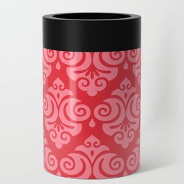 Victorian Gothic Pattern 526 Red and Pink Can Cooler