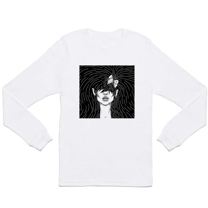 Girl With a Ribbon  Long Sleeve T Shirt