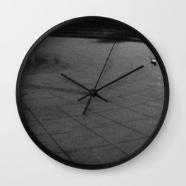Jumping with Skateboard on the Street, B Wall Clock
