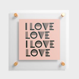 I Love Love - Jazz Age Coral pink color modern abstract illustration  Floating Acrylic Print