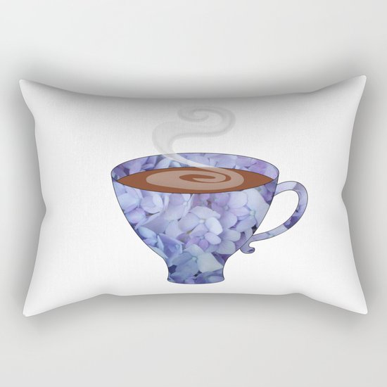 blue hydrangea espresso cup - coffee cup series Rectangular Pillow