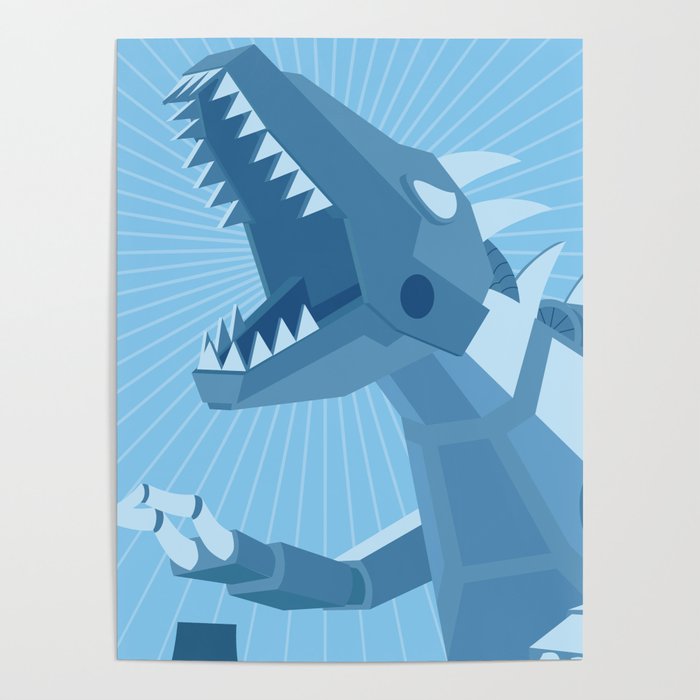 Blue robot dinosaur sale