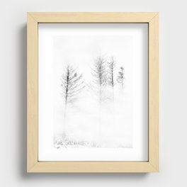 Snow covered trees Recessed Framed Print