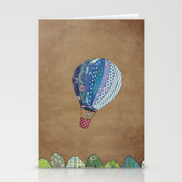 Blue hot air balloon Stationery Cards