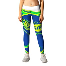 Smiling Green Sun with Blue Face "Paper drawings / paintings" Leggings | Linessun, Forkids, Mandala, Sundrawing, Blueface, Sunpainting, Sunmandala, Circleart, Kidssun, Graphicdesign 