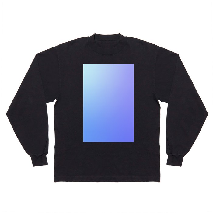 82 Blue Gradient 220506 Aura Ombre Valourine Digital Minimalist Art Long Sleeve T Shirt