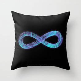 Neon Infinity Lines Throw Pillow