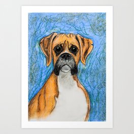 Fawn Boxer Shy and Sweet Art Print