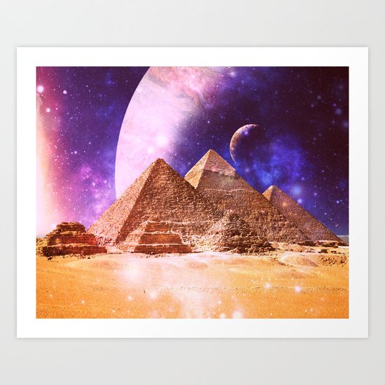 Galaxy Pyramids Art Print