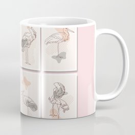 Mid Century Modern Stork Bird Line Art Coffee Mug