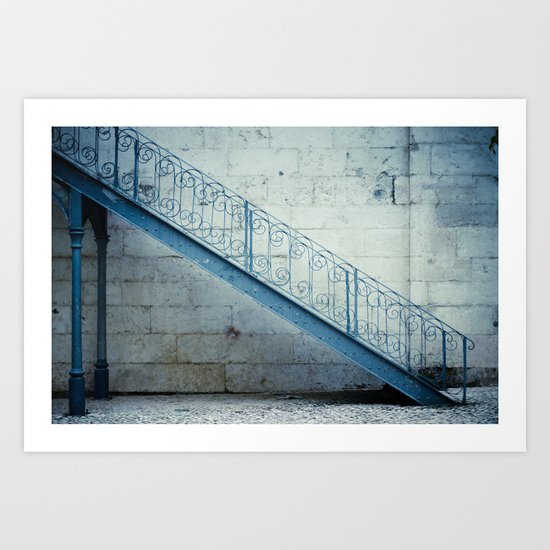 the blue stairs Art Print