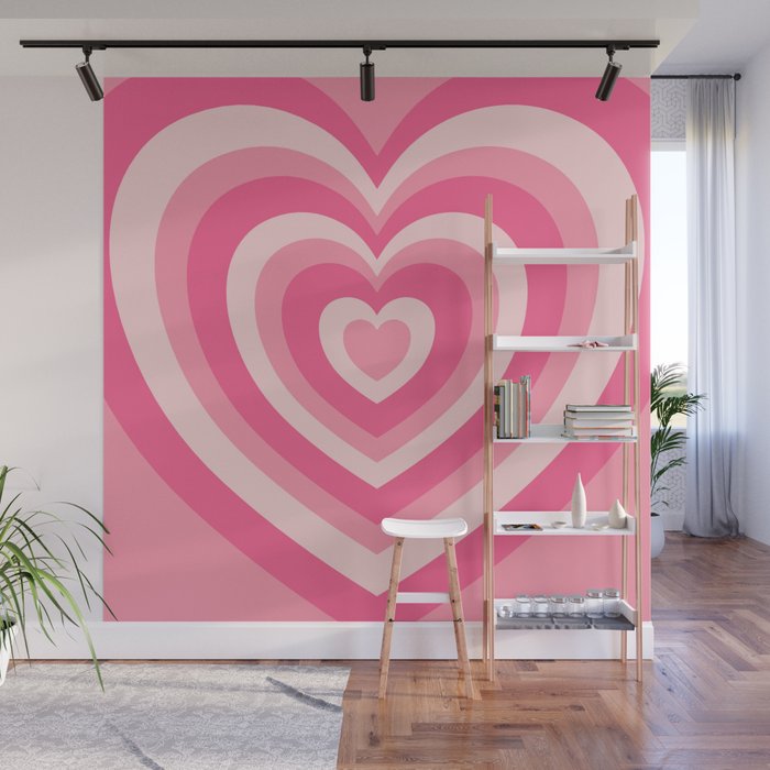 Hypnotic Pink Hearts Canvas Print by Simple Decor