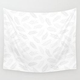 Hand drawn leaf seamless pattern design. Subtle background. Vector illustration  Wall Tapestry