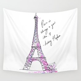 Eiffel Tower: Audrey Hepburn Wall Tapestry