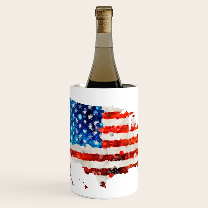 Map of The United States Of America 23 Sharon Cummings Wine Chiller