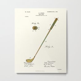 Golf Club Patent - Circa 1903 Metal Print
