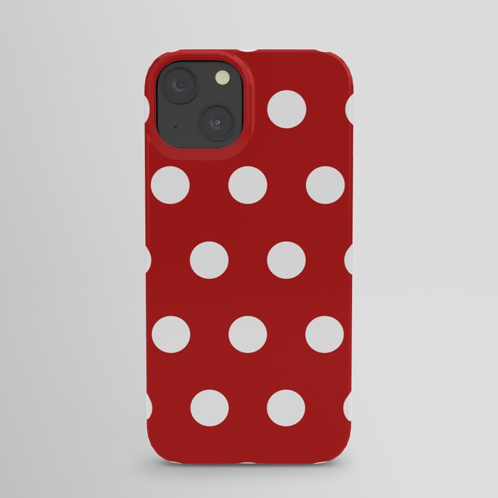 Retro Simple Red and White Polka Dots iPhone Case