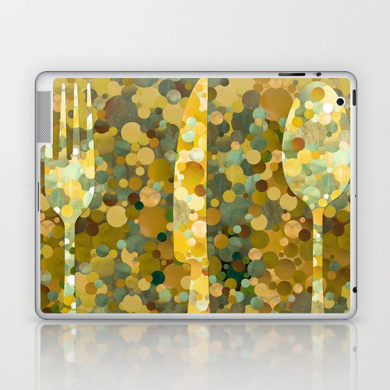All That Glitters - Gold Flatware Kitchen Art Laptop & iPad Skin