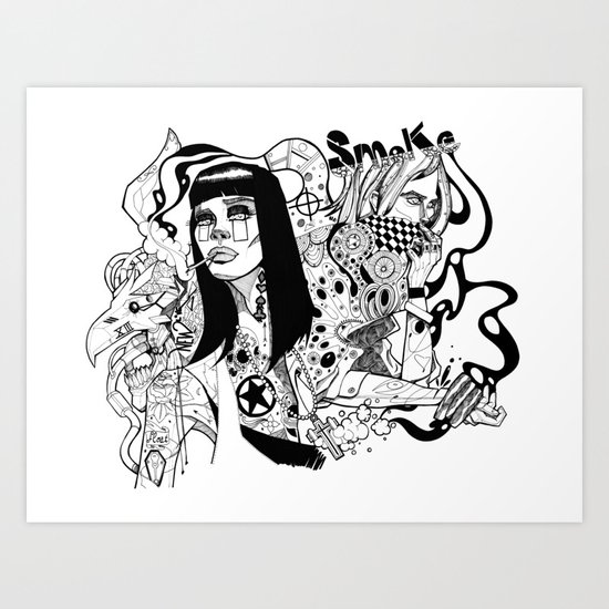 Nicotine & Unbroken Line Art Print