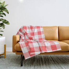 Classic Check - deep coral Throw Blanket